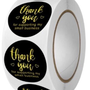 “Thank you for supporting my small business” stickers 500 1” stickers